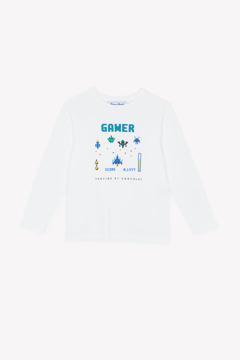 T-shirt - Bleu électrique illustration gamer - Image principale