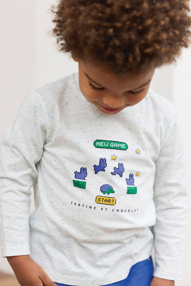 T-shirt - Bleu électrique illustration new game - Image principale