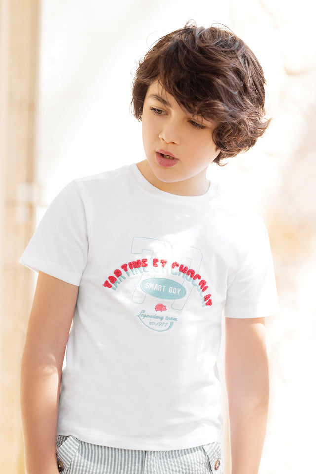 T-shirt - Blanc illustration summer - Image principale