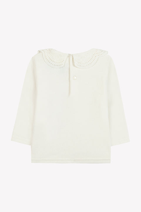T-shirt - Ecru col dentelle - Image principale