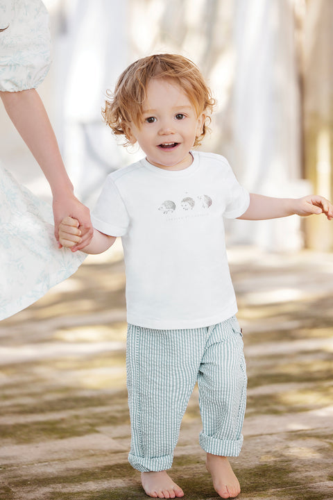 T-shirt - White Illustration hedgehogs - Image principale