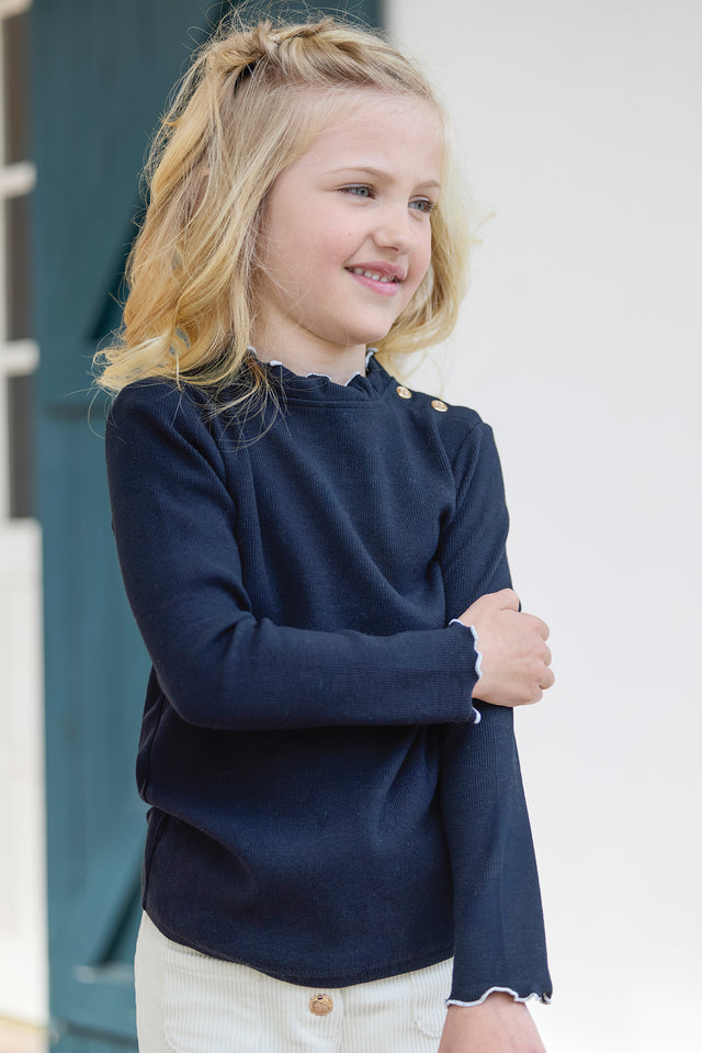 Below-Sweater - Navy Chimney collar - Image principale