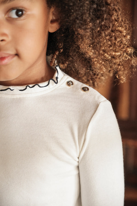 Below-Sweater - Ecru Chimney collar - Image principale