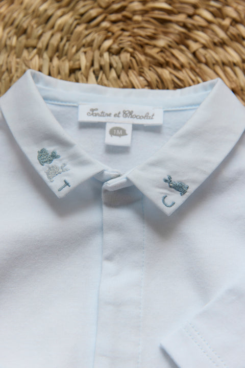 Body - Sky blue Embrodery rabbit - Image principale