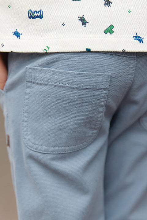 Pantalon - Bleu grisé poches - Image principale