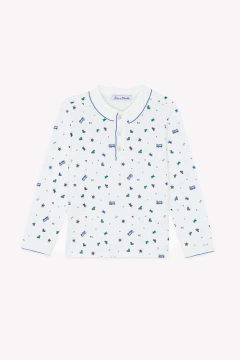 Polo - Bleu électrique illustration pixels - Image principale