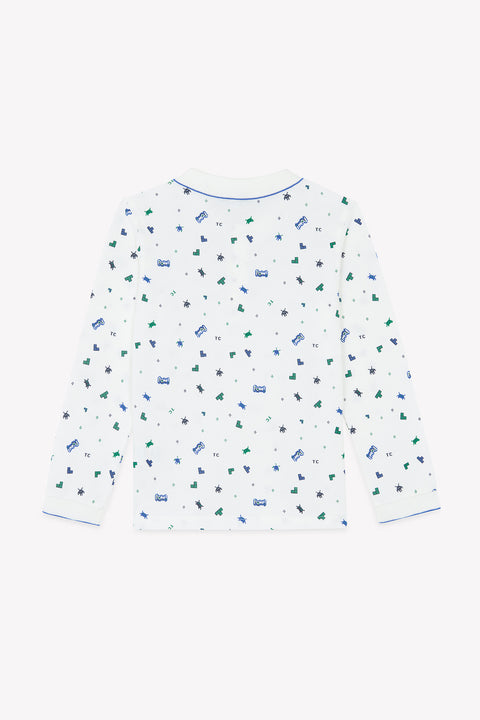 Polo - Bleu électrique illustration pixels - Image principale