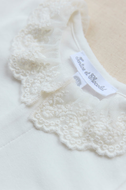 Body - Ecru col volanté dentelle - Image principale