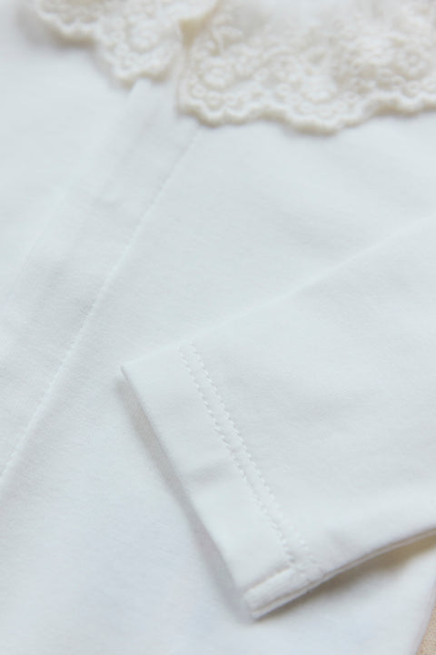 Body - Ecru col volanté dentelle - Image principale