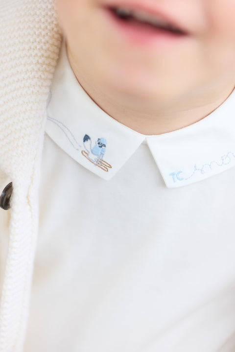 Body - Bleu glacier broderie snow - Image principale