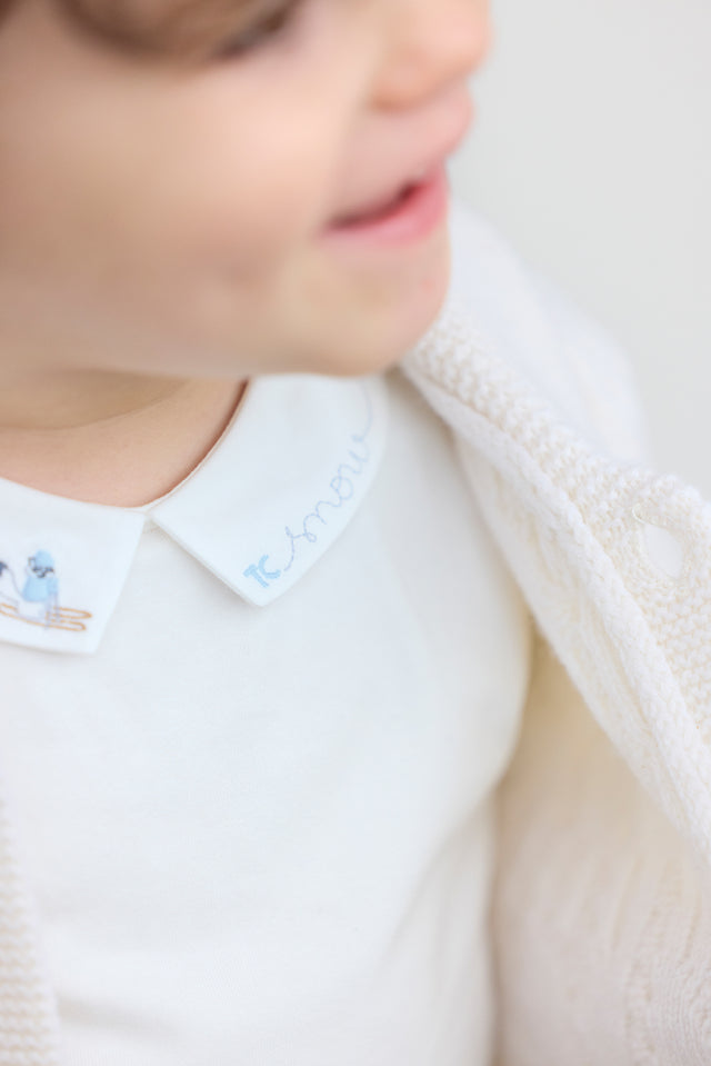 Body - Bleu glacier broderie snow - Image principale