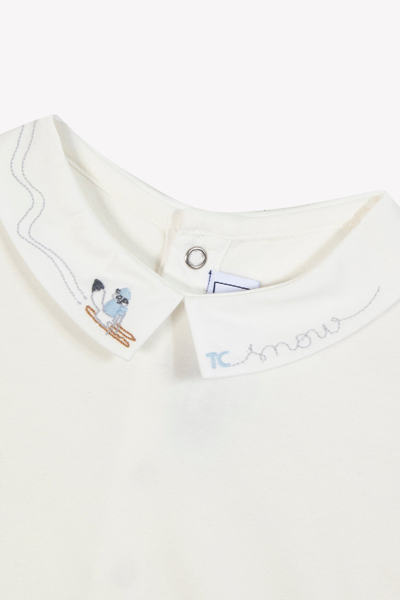 Body - Bleu glacier broderie snow