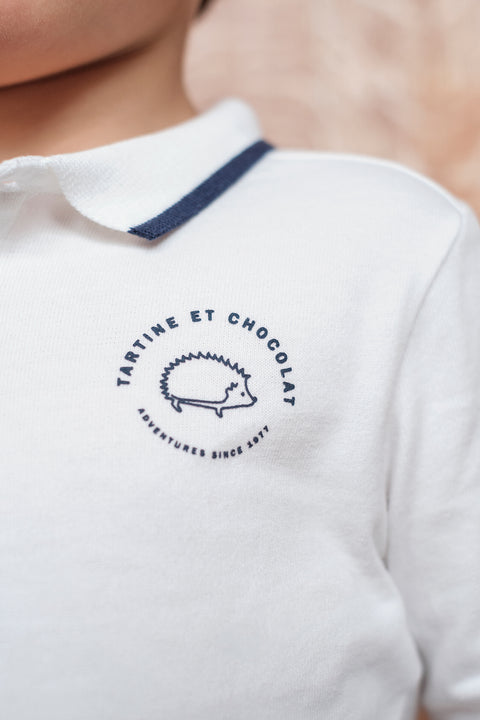 Polo - Ecru liseré marine - Image principale