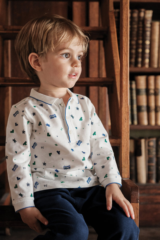 Polo - Bleu électrique illustration pixels - Image principale