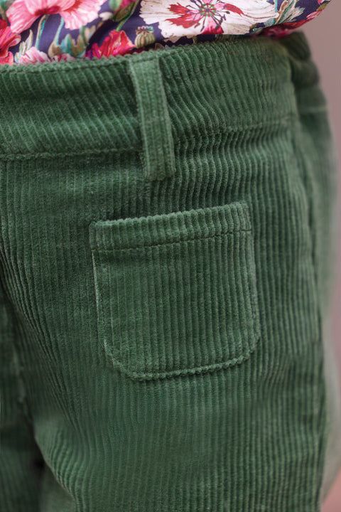 Pantalon - Vert de gris en velours - Image principale