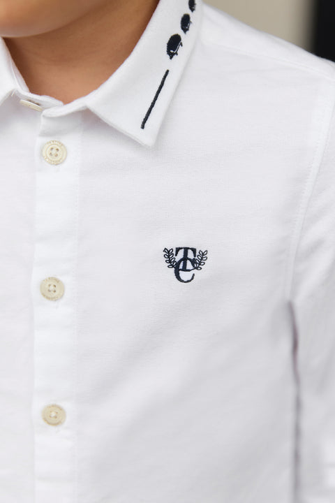 Chemise - Blanc avec boutons apparents - Image principale