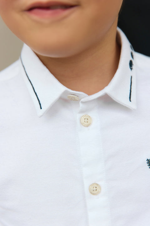 Chemise - Blanc avec boutons apparents - Image principale