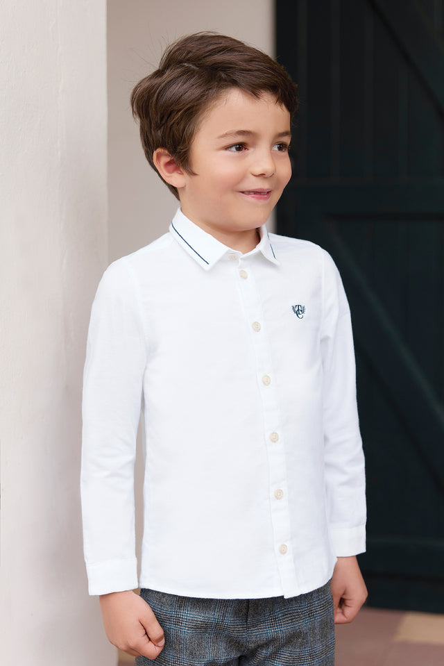 Chemise - Blanc avec boutons apparents - Image principale