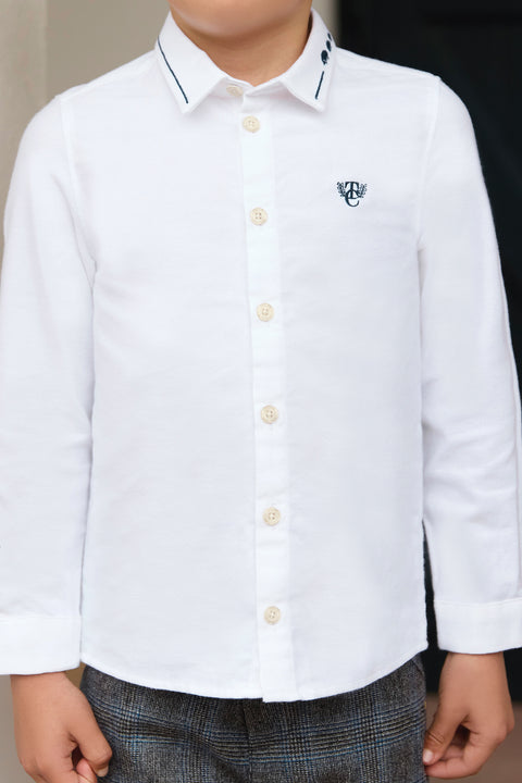 Chemise - Blanc avec boutons apparents - Image principale