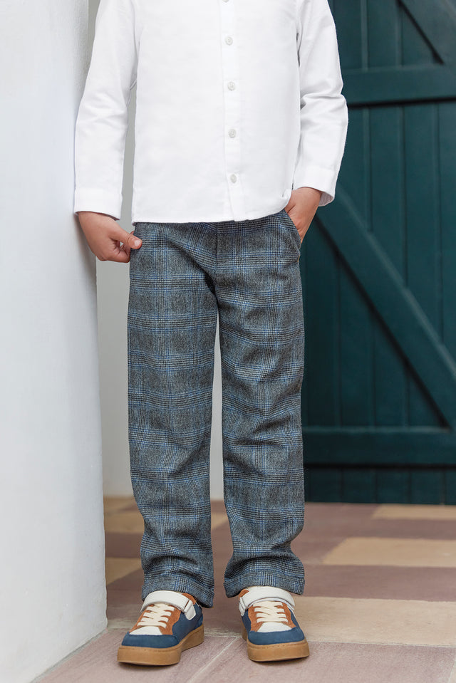 Hose - Grau gebeugt an Karo - Image principale