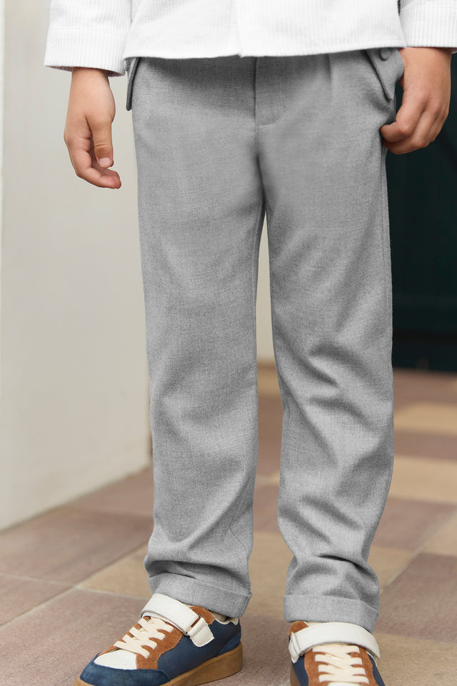 Pantalon - Gris chiné en flanelle - Image principale