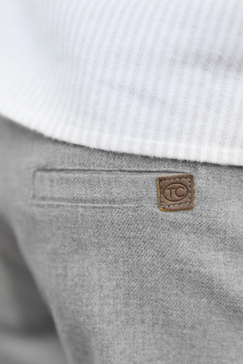 Pantalon - Gris chiné en flanelle - Image principale