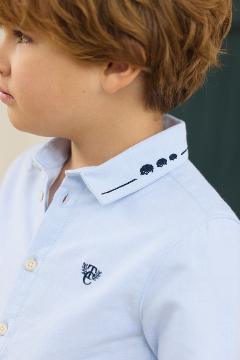 Chemise - Bleu ciel avec boutons apparents - Image principale