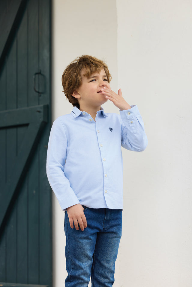 Chemise - Bleu ciel avec boutons apparents - Image principale