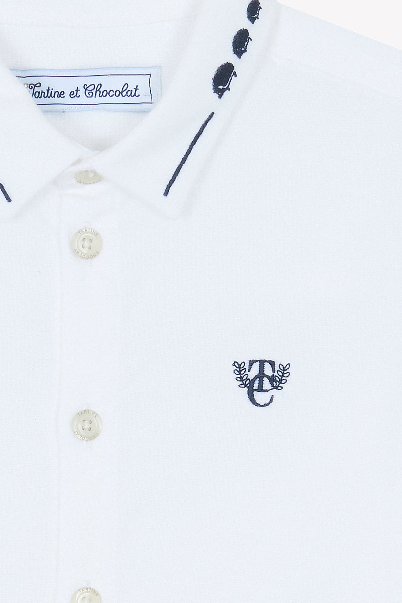 Chemise - Blanc avec boutons apparents