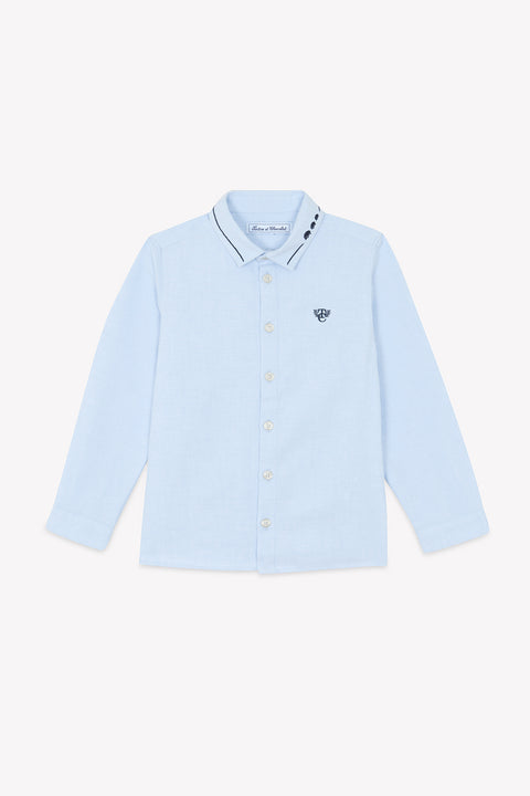 Chemise - Bleu ciel avec boutons apparents - Image principale