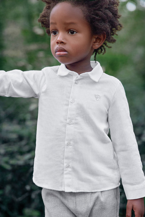 Chemise - Gris clair rayures monogramme TC - Image principale