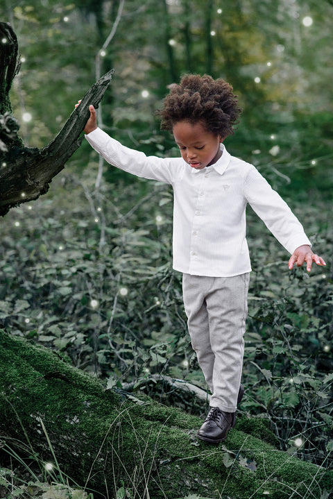 Pantalon - Flanelle gris chiné - Image principale