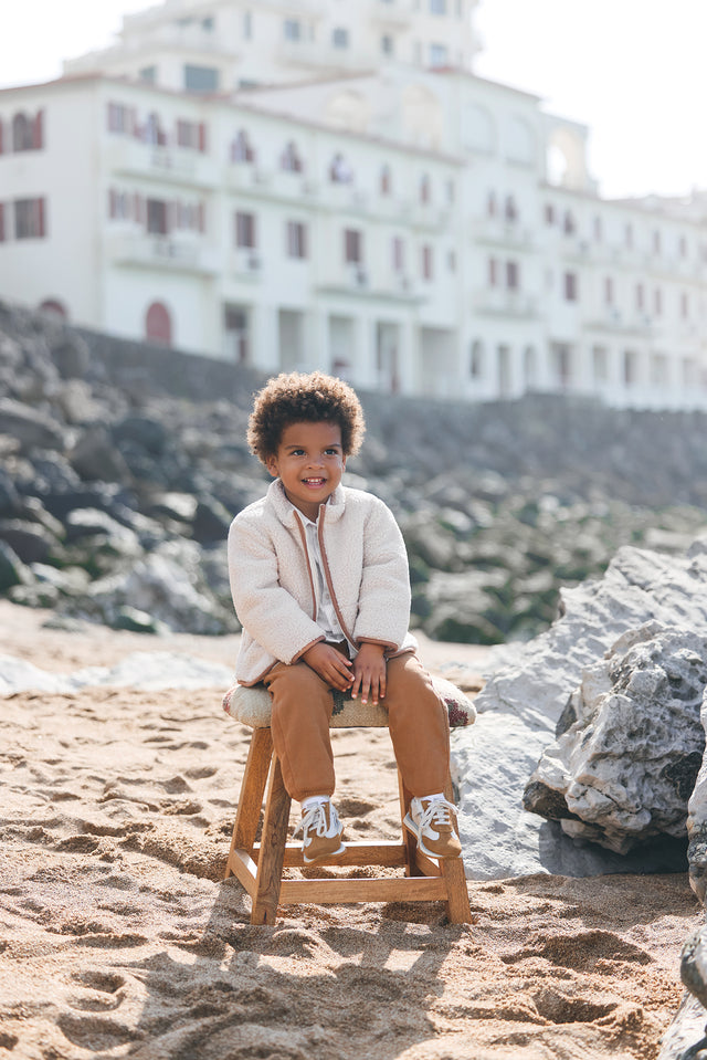 Gilet - Beige imitation fourrure mouton - Image principale