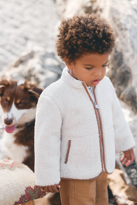 Gilet - Beige imitation fourrure mouton - Image principale