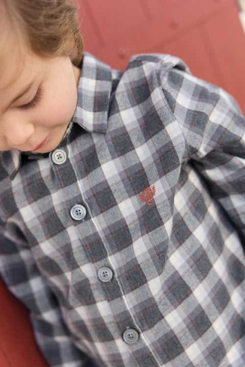 Surchemise - Gris moyen chiné carreaux - Image principale