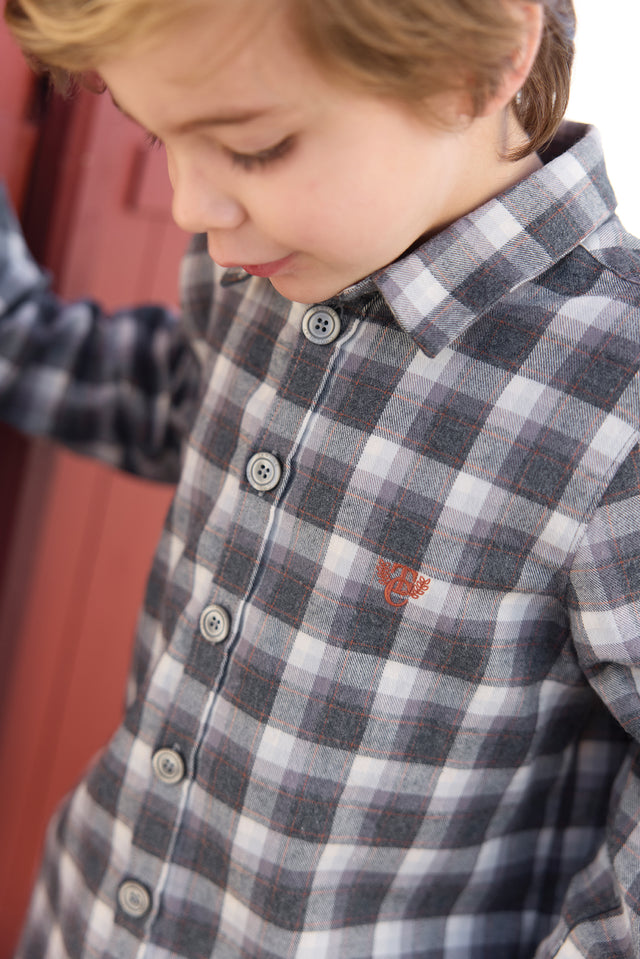 Surchemise - Gris moyen chiné carreaux - Image principale