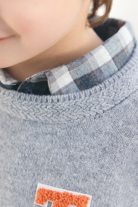 Pull - Gris chiné laine signature TC - Image principale