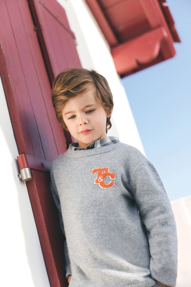 Pull - Gris chiné laine signature TC - Image principale