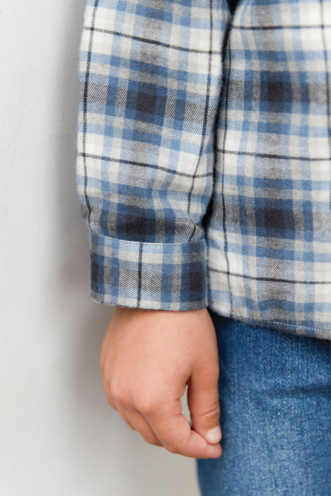 Surchemise - Gris moyen flanelle - Image principale