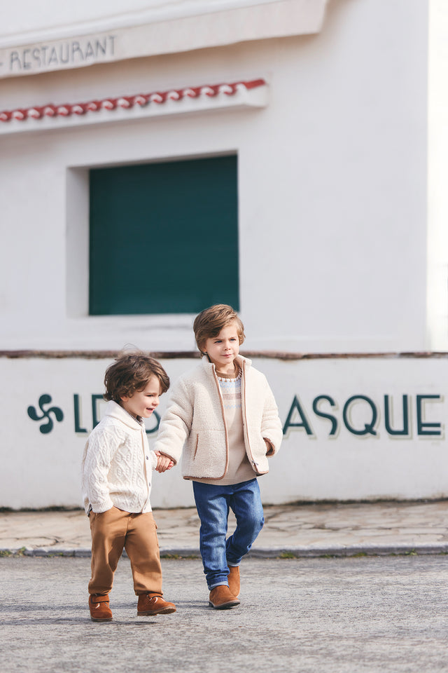 Gilet - Beige imitation fourrure mouton - Image principale