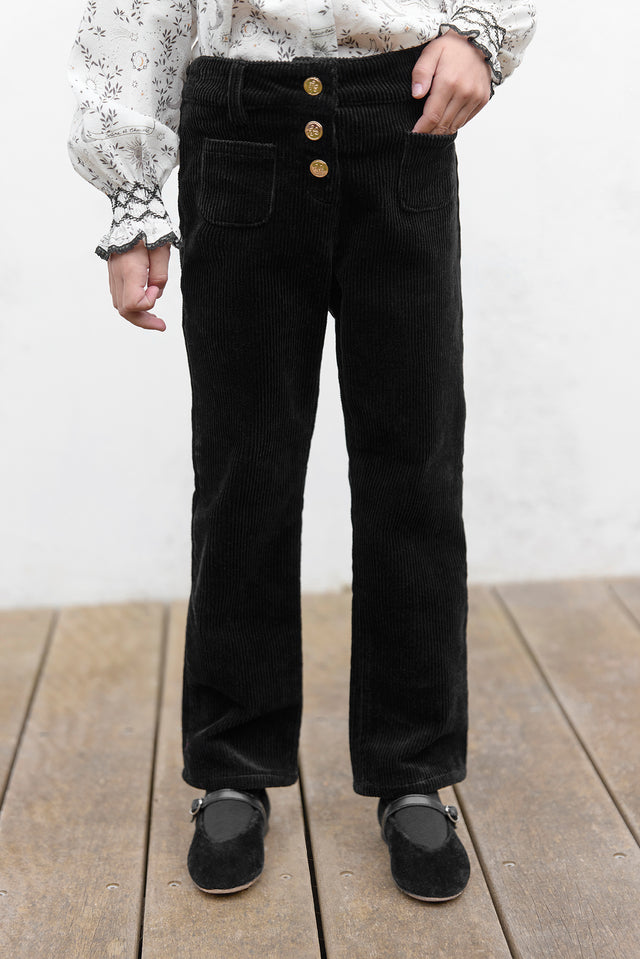 Pantalon - Noir en velours - Image principale