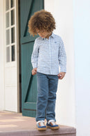 Chemise - Bleu grisé à carreaux