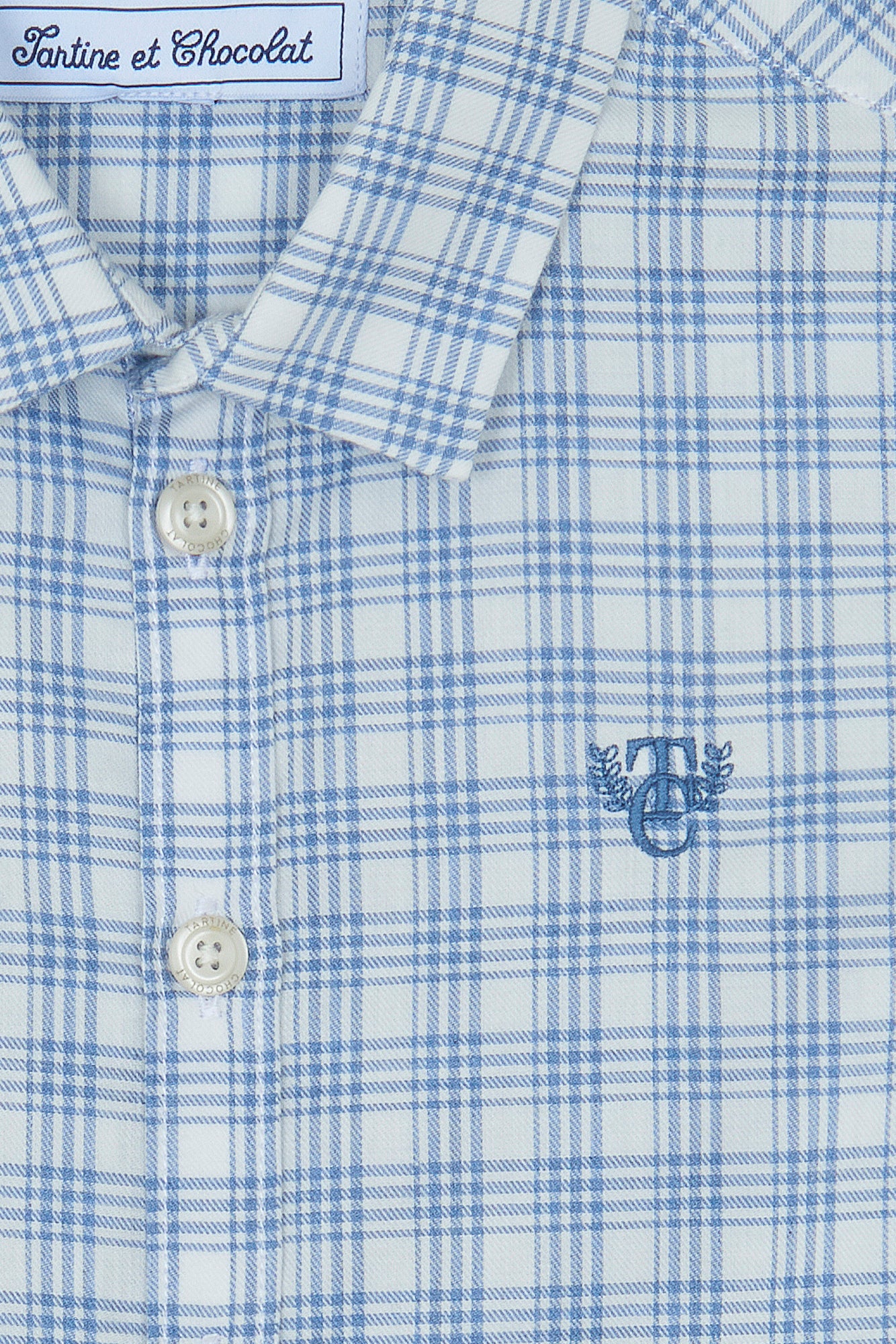 Chemise - Bleu grisé à carreaux