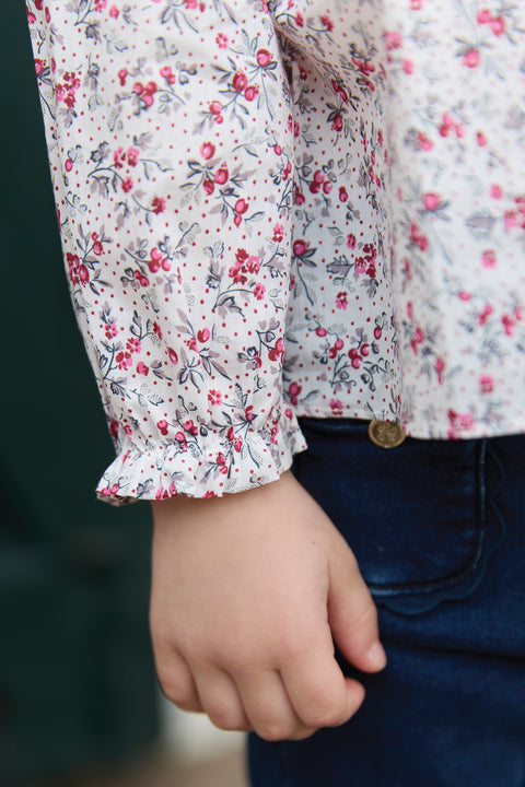 Blouse - Ecru imprimé fleuri - Image principale