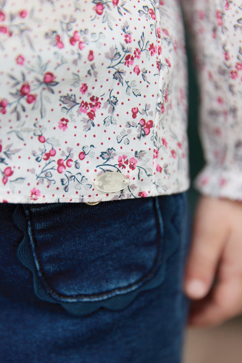 Blouse - Ecru imprimé fleuri - Image principale