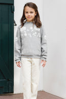 Sweatshirt - Grau China Illustration Blumen