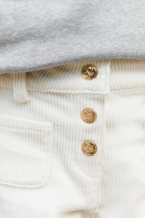 Pantalon - Ecru en velours - Image principale