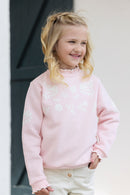 Sweatshirt - Roze poeder Tekening bloemen