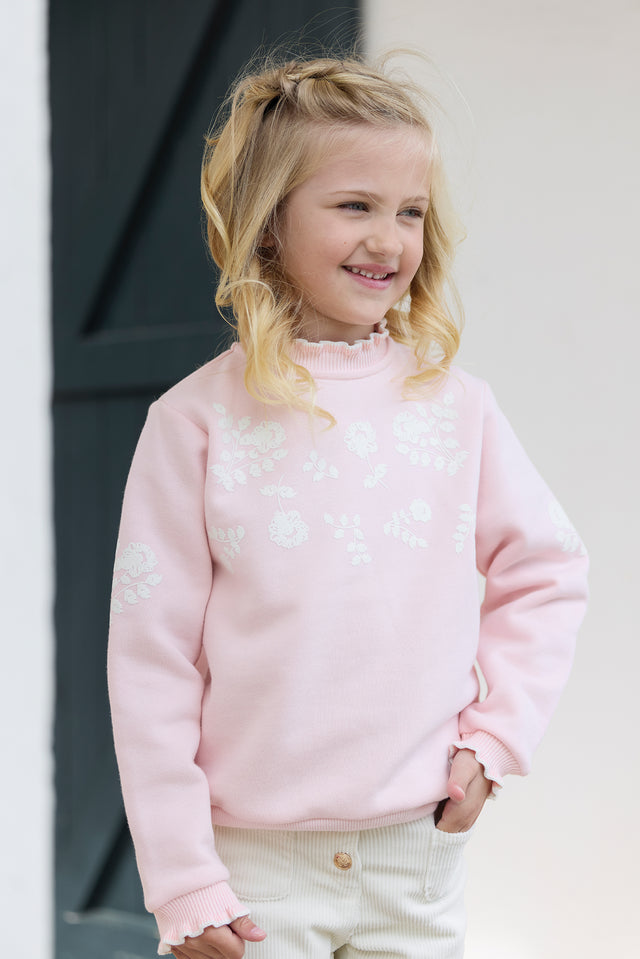 Sweatshirt - Pink powder Illustration flowers - Image principale