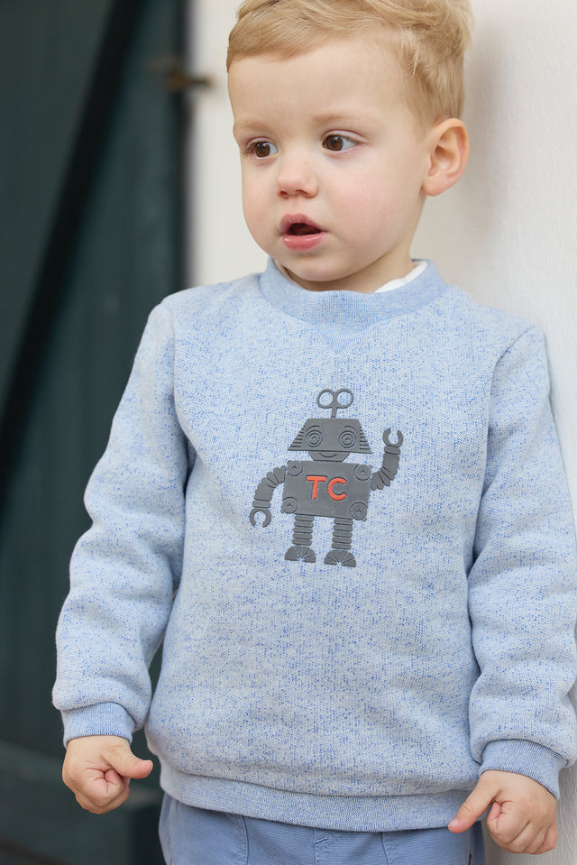 Sweat - Bleu grisé illustration robot - Image principale
